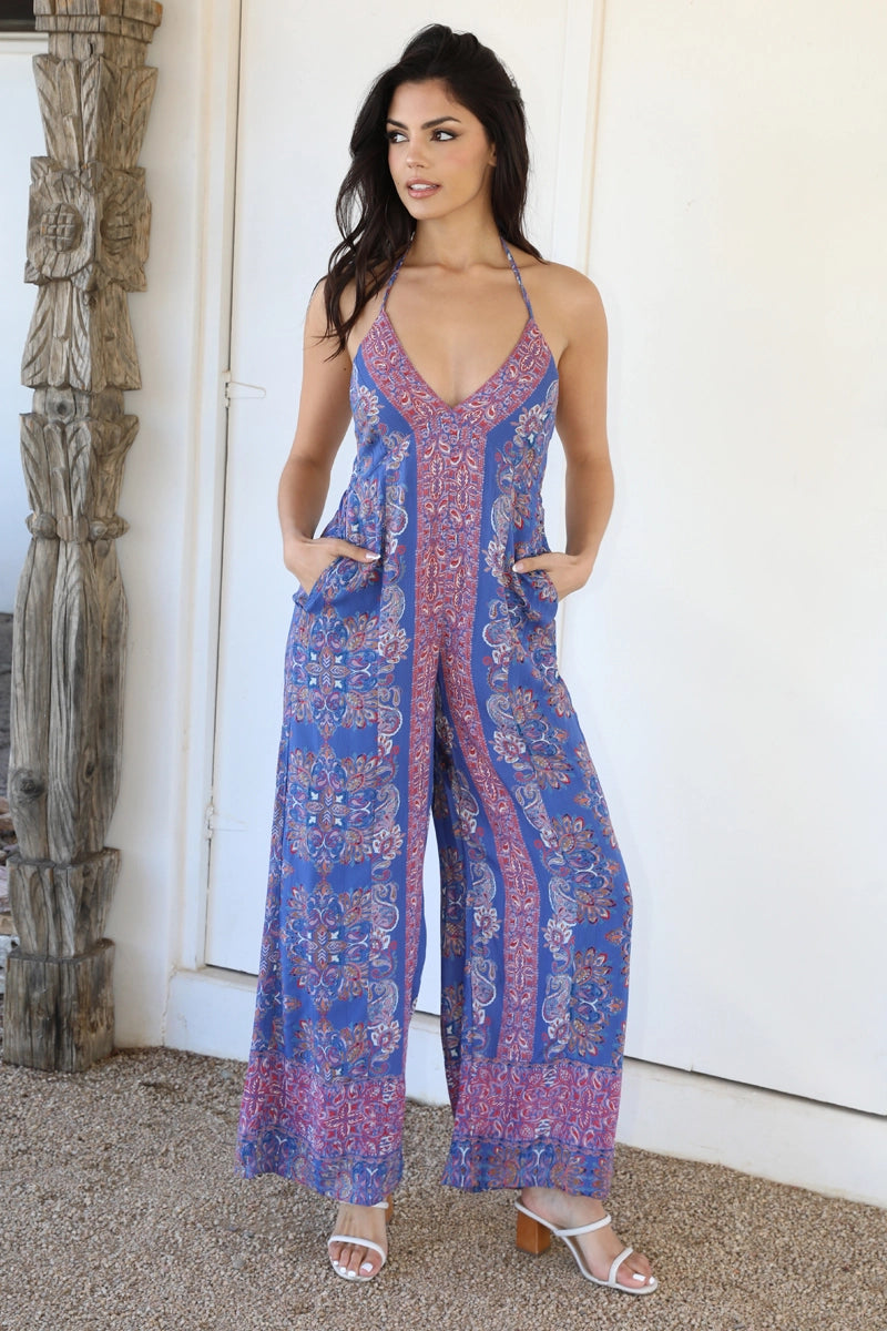 Halter Jumpsuit with Pockets
