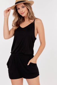 Loose Fit Romper | BLACK