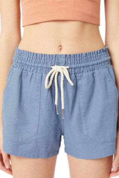 Basic Drawstring Linen Shorts